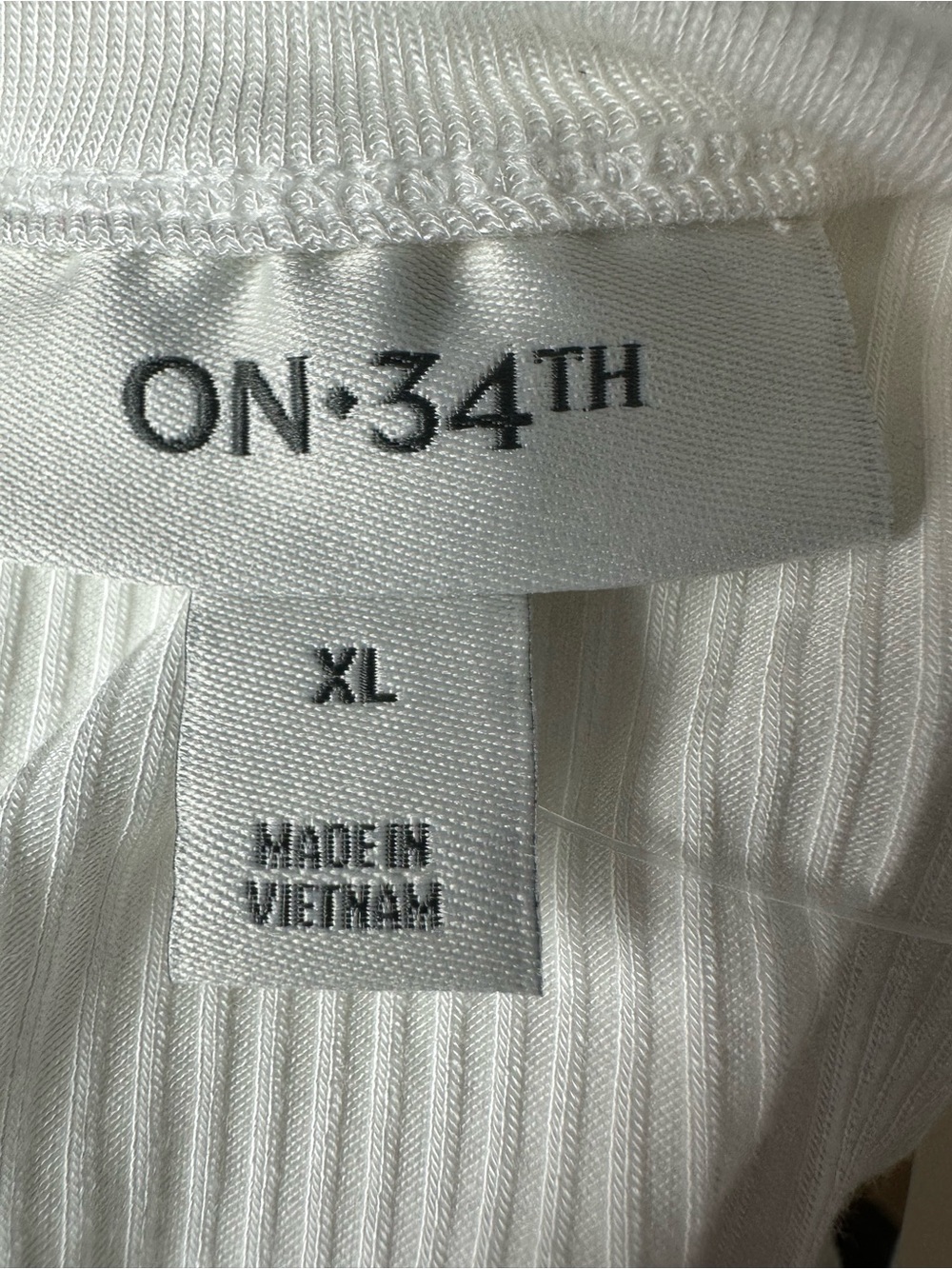 Essential Ribbed Tank Top — White - Picture 4 of 6
